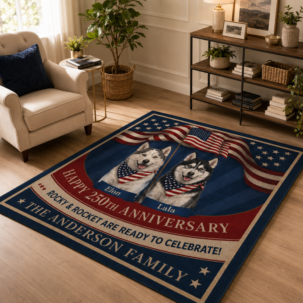 Custom Photo Dog Area Rug | Gift For Dog Lovers