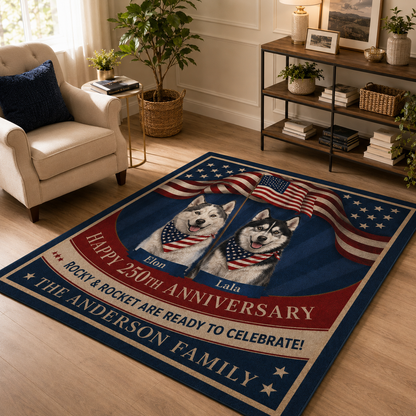 Custom Photo Dog Area Rug | Gift For Dog Lovers