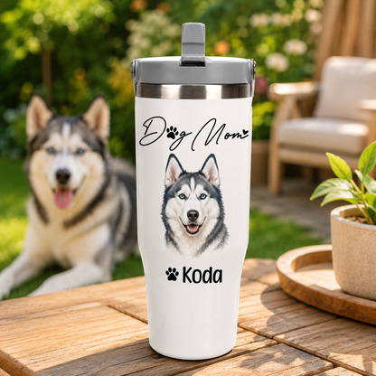 Custom Photo Dog Mom 30oz Tumbler | Gift For Dog Lovers | Pet Lover Gifts TOM99