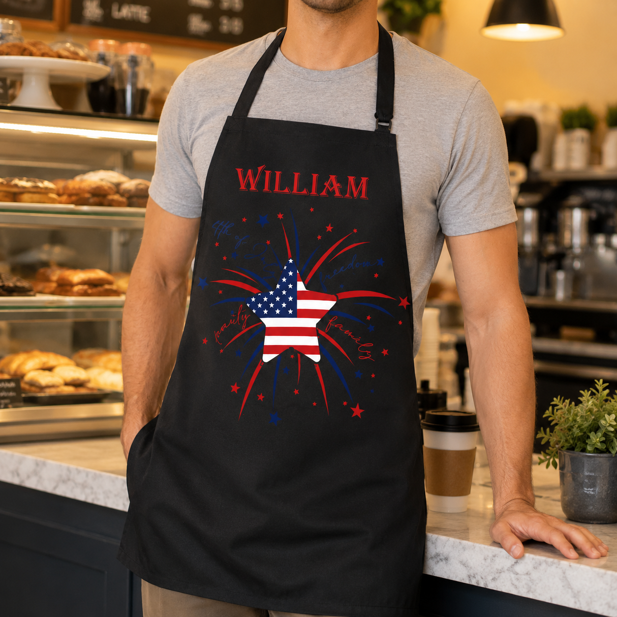 Custom American Dad Apron, Personalized Apron For Dad, Gifts For Dad - TOM99
