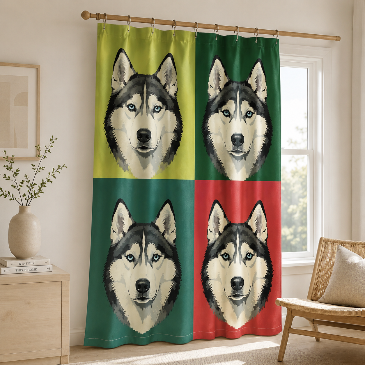 Custom Photo Dog Face Window Curtain | Gift For Dog Lovers