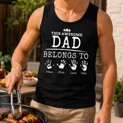 Custom Dad Belong To Tank Top, Personalized Dad Gifts | Gift For Dad, Grandpa TOM99