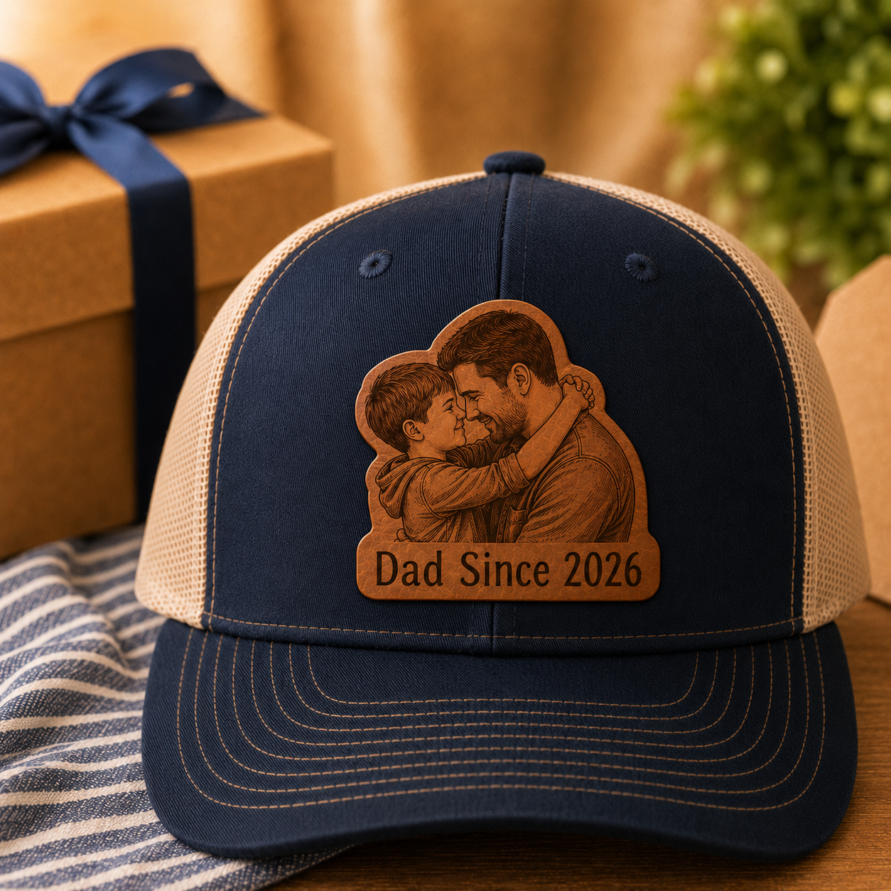 Personalized Dad Since Gift Trucker Hat | Custom Dad Photo Hat | Father's Day Gift | Gift For Dad | Dad Gifts TOM99