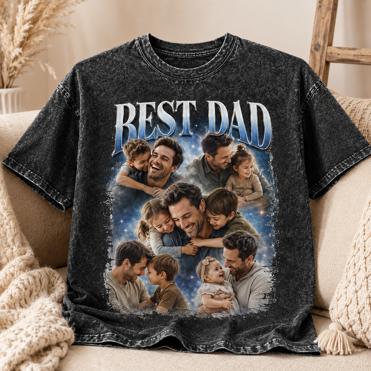 Custom Photo Best Dad Wash T-Shirt, Personalized Dad Gifts | Gift For Dad TOM99
