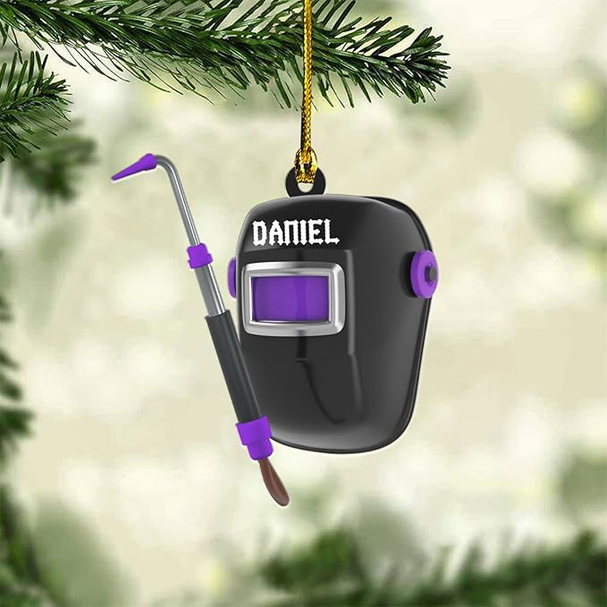 Custom Welder Mask Christmas Ornament
