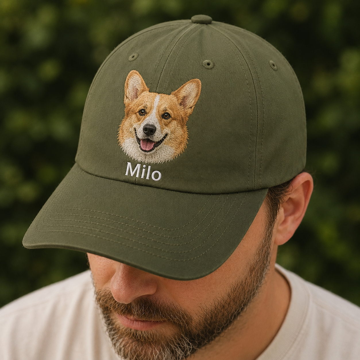 Custom Dog Face Embroidered Hat, Custom Embroidered Pet Portrait Hat | Gift For Dog Lover Pa99