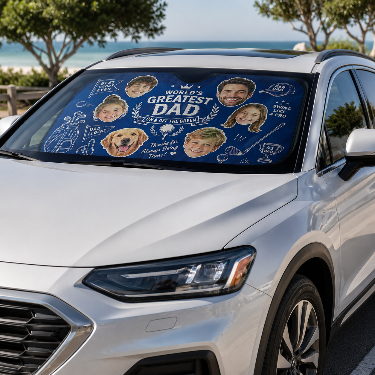 Personalized Great Dad Car Windshield Sun Shade, Custom Car Sun Shade for Dad, Gift For Dad TOM99
