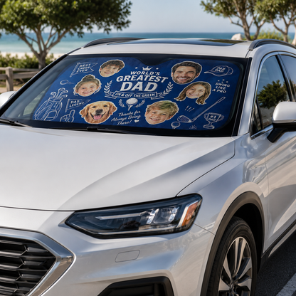 Personalized Great Dad Car Windshield Sun Shade, Custom Car Sun Shade for Dad, Gift For Dad TOM99