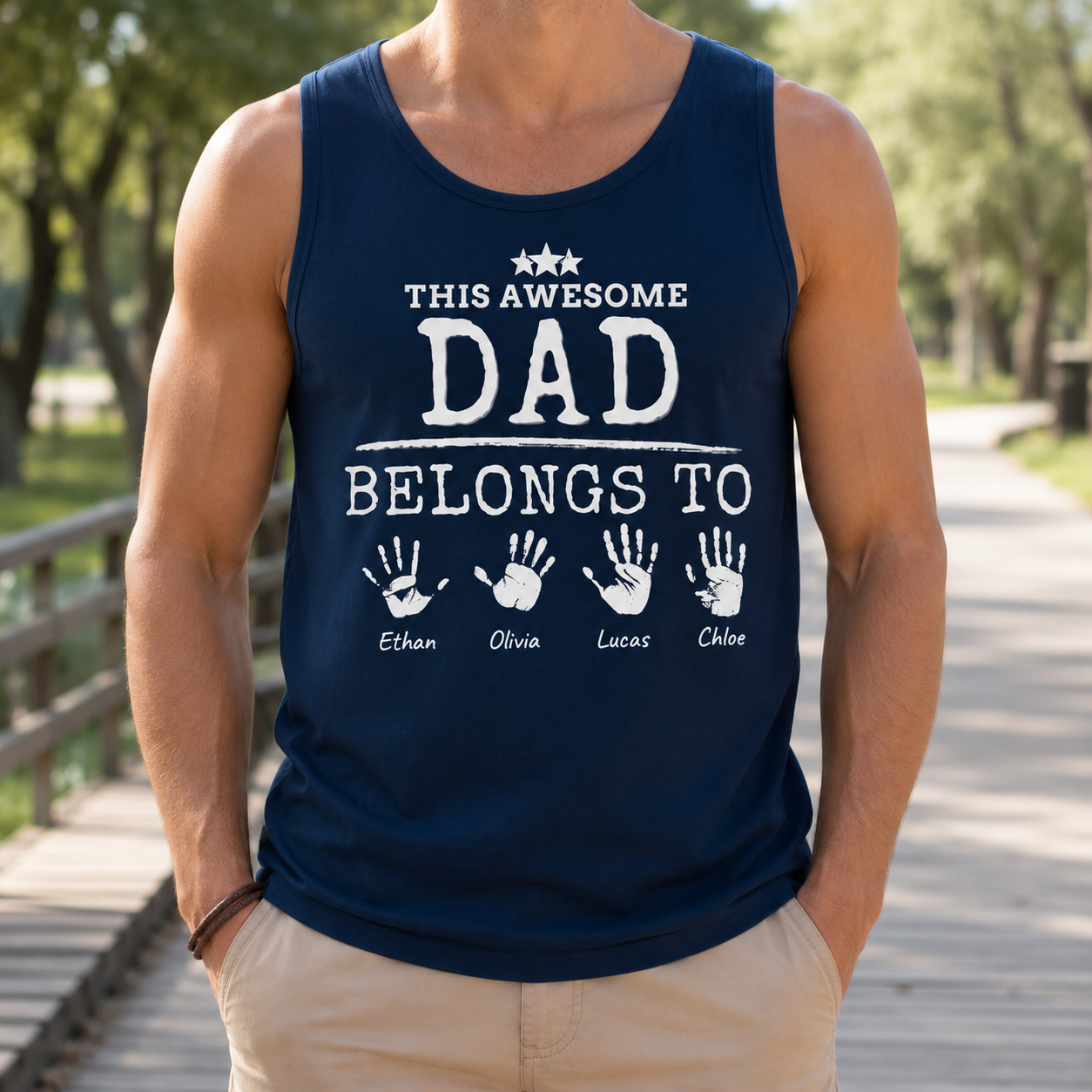 Custom Dad Belong To Tank Top, Personalized Dad Gifts | Gift For Dad, Grandpa TOM99