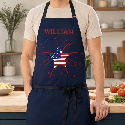 Custom American Dad Apron, Personalized Apron For Dad, Gifts For Dad - TOM99