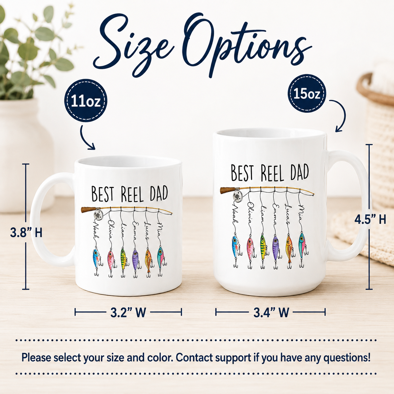 Custom Best Reel Dad Mug, Personalized Mug Mug For Husband Dad Grandfather TOM99