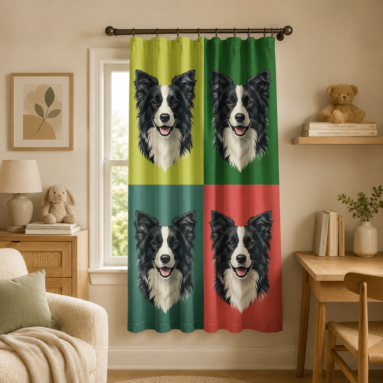 Custom Photo Dog Face Window Curtain | Gift For Dog Lovers
