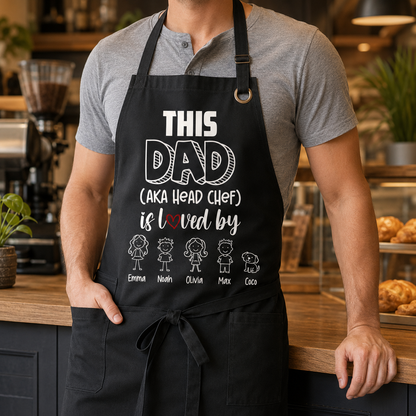 Personalized Dad Chef Apron, Custom Apron For Dad, Gifts For Dad - TOM99