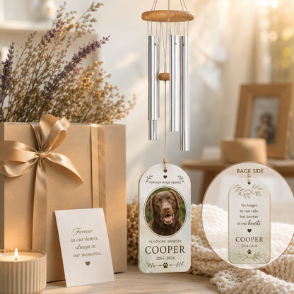 Custom Photo Dog In Our Memories Wind Chime | Personalized Dog Lovers Gifts | Gift For Dog Lovers TOM99