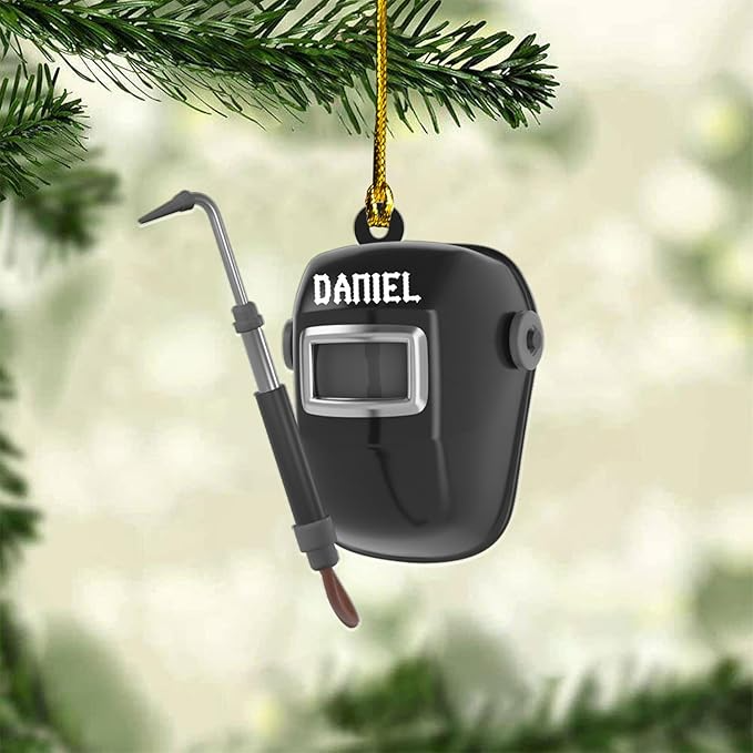 Custom Welder Mask Christmas Ornament
