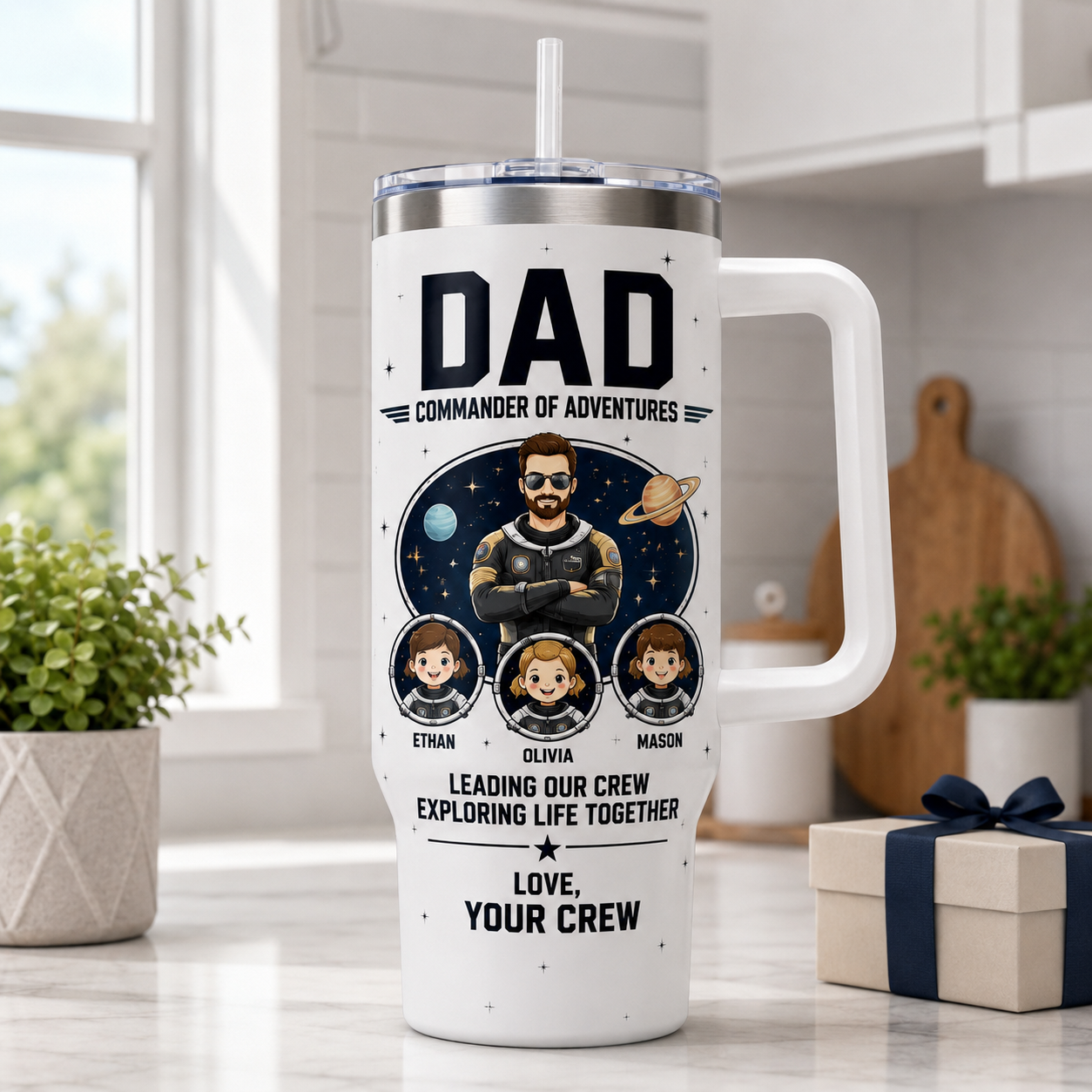 Custom Dad 40oz Tumbler, Personalized Dad Tumbler, Father’s Day Gift TOM99