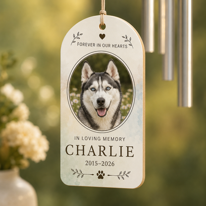 Custom Photo Dog In Our Memories Wind Chime | Personalized Dog Lovers Gifts | Gift For Dog Lovers TOM99