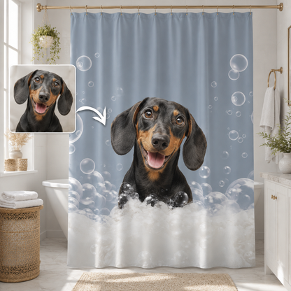 Custom Photo Dog Shower Curtain | Gift For Dog Lovers