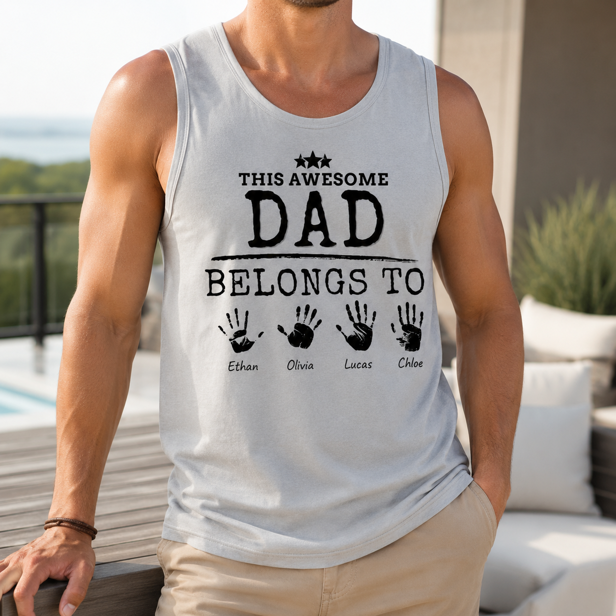 Custom Dad Belong To Tank Top, Personalized Dad Gifts | Gift For Dad, Grandpa TOM99