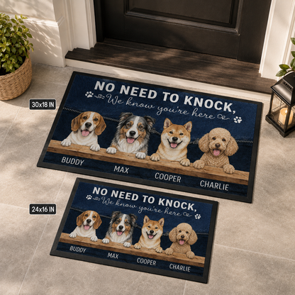 Custom Photo No Need To Knock Dog Doormat | Photo Pet Doormat | Gift For Dog Lovers