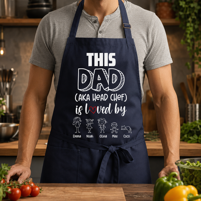 Personalized Dad Chef Apron, Custom Apron For Dad, Gifts For Dad - TOM99