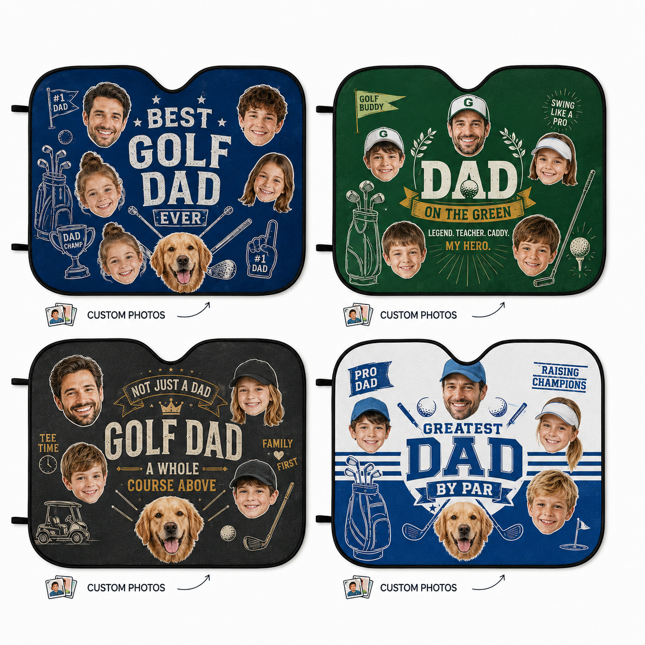 Personalized Great Dad Car Windshield Sun Shade, Custom Car Sun Shade for Dad, Gift For Dad TOM99