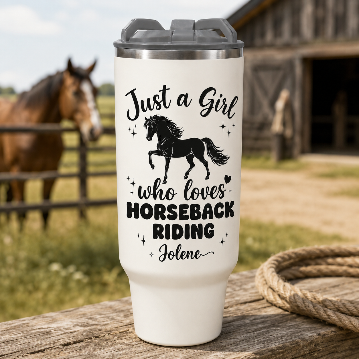 Custom Photo Girl Horse 30oz Tumbler | Gift For Horse Lovers | Pet Lover Gifts