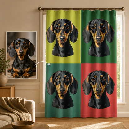 Custom Photo Dog Face Window Curtain | Gift For Dog Lovers