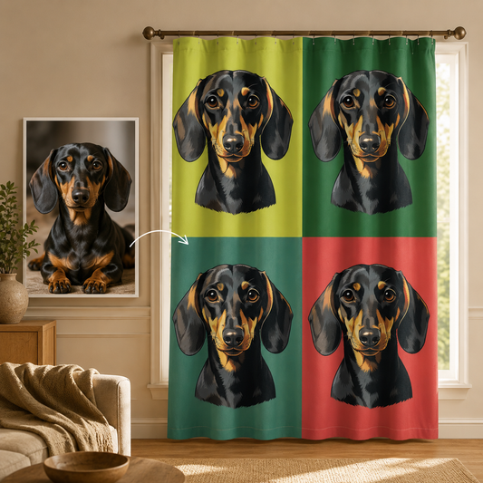 Custom Photo Dog Face Window Curtain | Gift For Dog Lovers