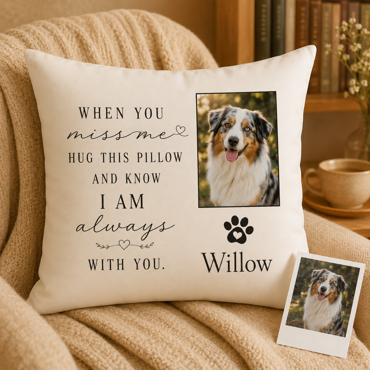 Custom Photo Dog Memories Pillow | Gift For Dog Lovers | Personalized Dog Decor TOM99