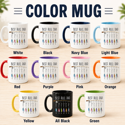 Custom Best Reel Dad Mug, Personalized Mug Mug For Husband Dad Grandfather TOM99