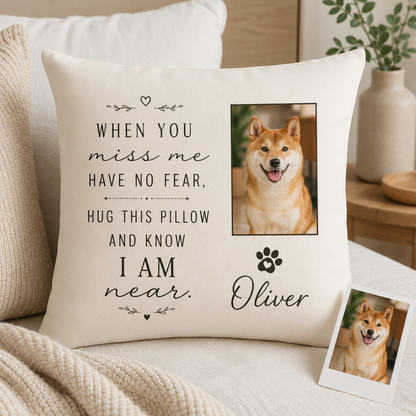 Custom Photo Dog Memories Pillow | Gift For Dog Lovers | Personalized Dog Decor TOM99