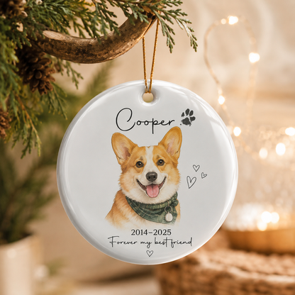 Custom Photo Dog In Our Heart Memorial Ceramic Ornament | Personalized Dog Lovers Gifts | Gift For Dog Lovers TOM99