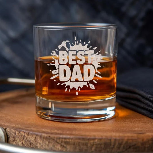 Best Dad Whiskey Glass | Gift For Dad | Father's Day Gift | Engraved Whiskey Glass