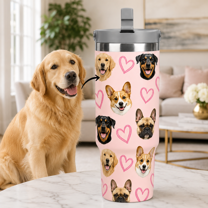 Custom Photo Love Dog 30oz Tumbler | Gift For Dog Lovers | Pet Lover Gifts TOM99