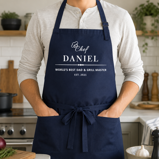 Custom Best Dad Chef Apron, Personalized Apron For Dad, Gifts For Dad - TOM99