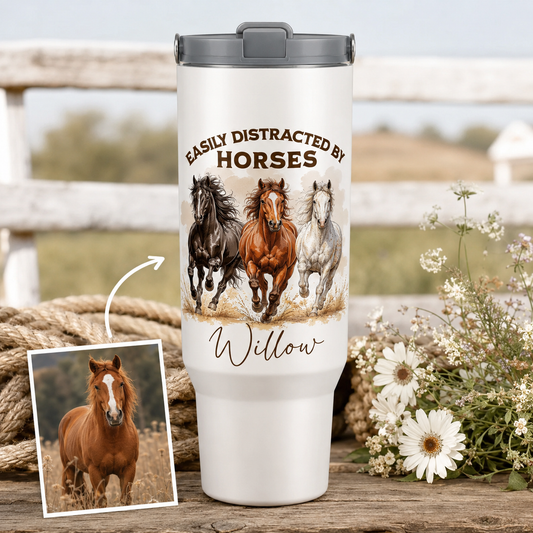 Custom Photo My Horse 30oz Tumbler | Gift For Horse Lovers | Pet Lover Gifts