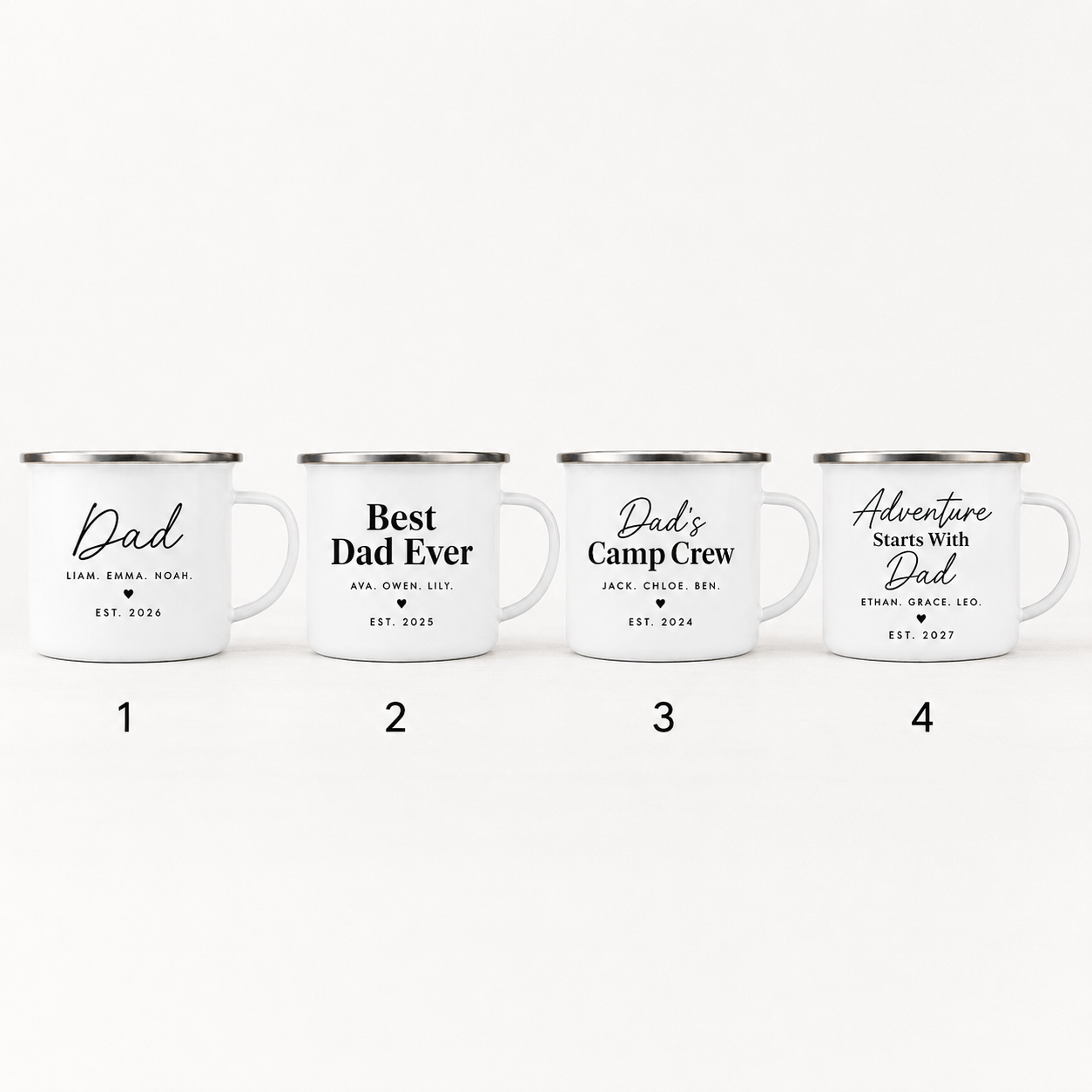 Personalized Dad Crew Camp Mug 12oz, Custom Dad Enamel Cup, Gift For Dad TOM99