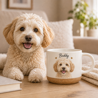 Custom Photo My Dog 12oz Cork Mug | Gift For Dog Lovers | Pet Lover Gifts TOM99