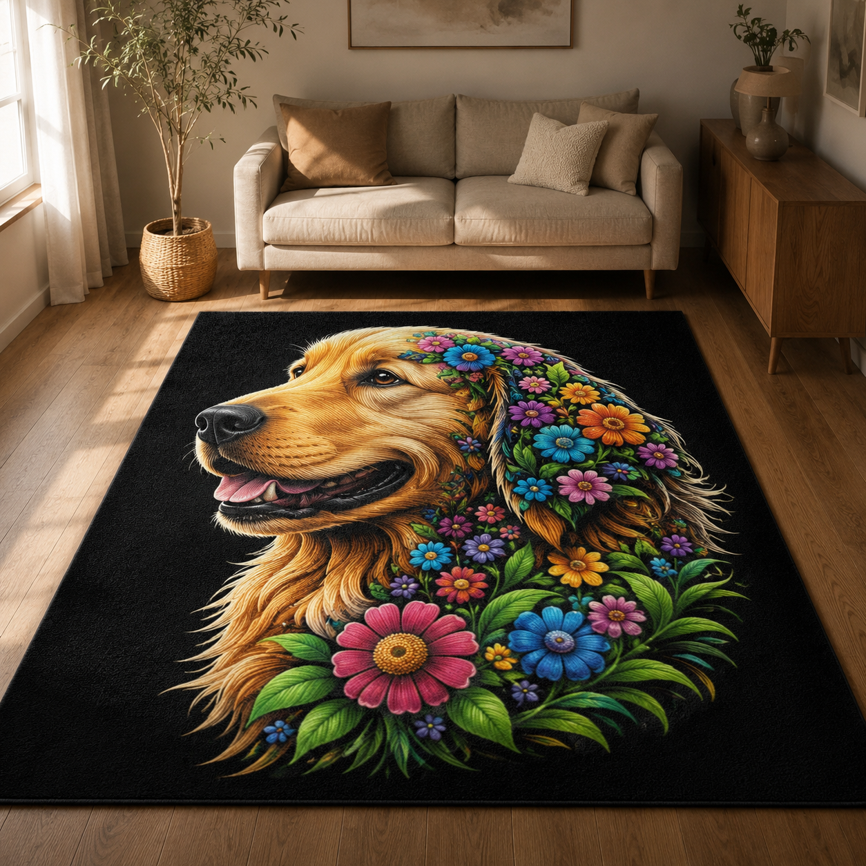 Custom Photo Dog Area Rug | Gift For Dog Lovers