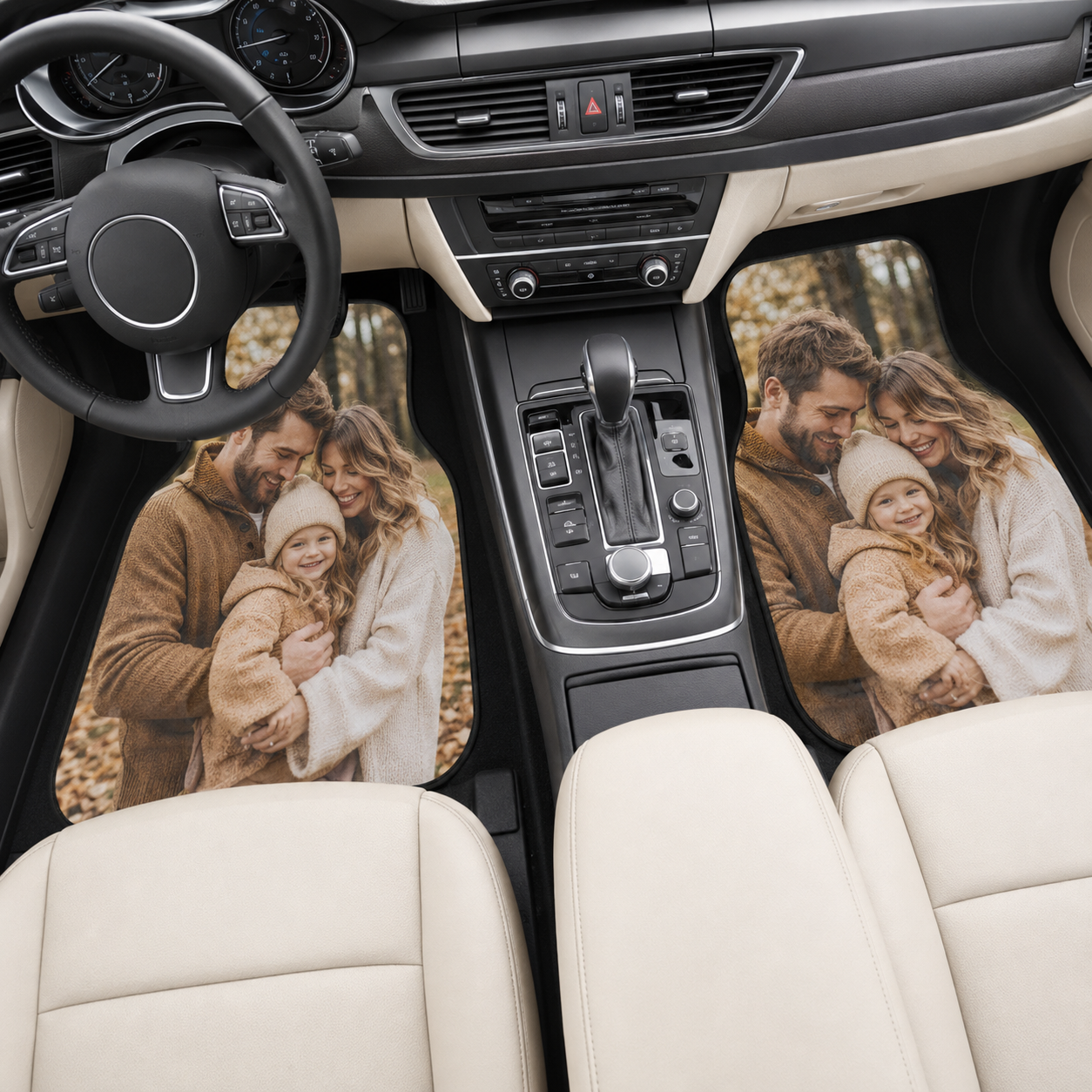 Personalized Dad Family Flannel Car Floor Mats, Custom Dad Floor Mats, Gift For Dad TOM99