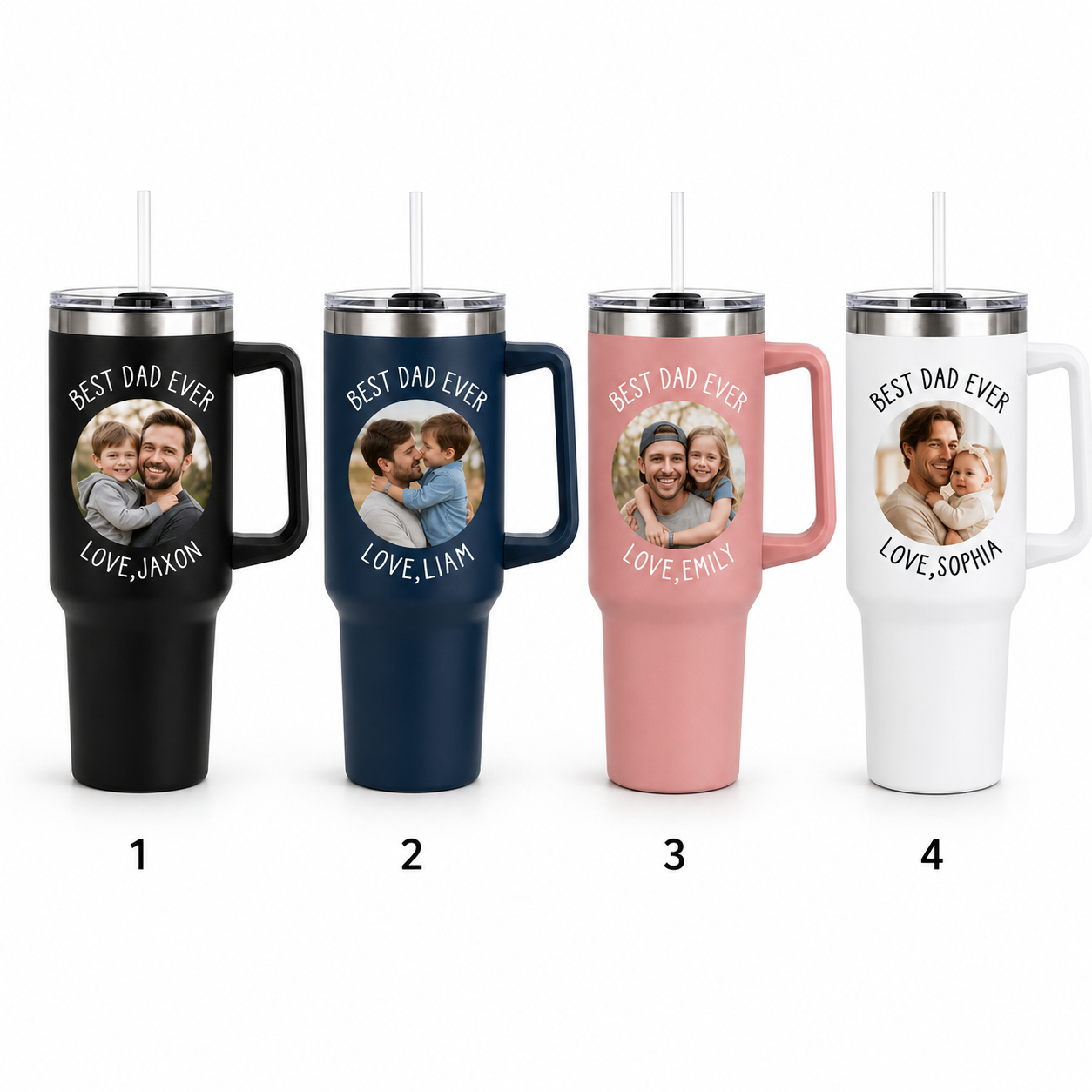 Custom Photo Dad 40oz Tumbler, Personalized Dad Tumbler, Father’s Day Gift TOM99