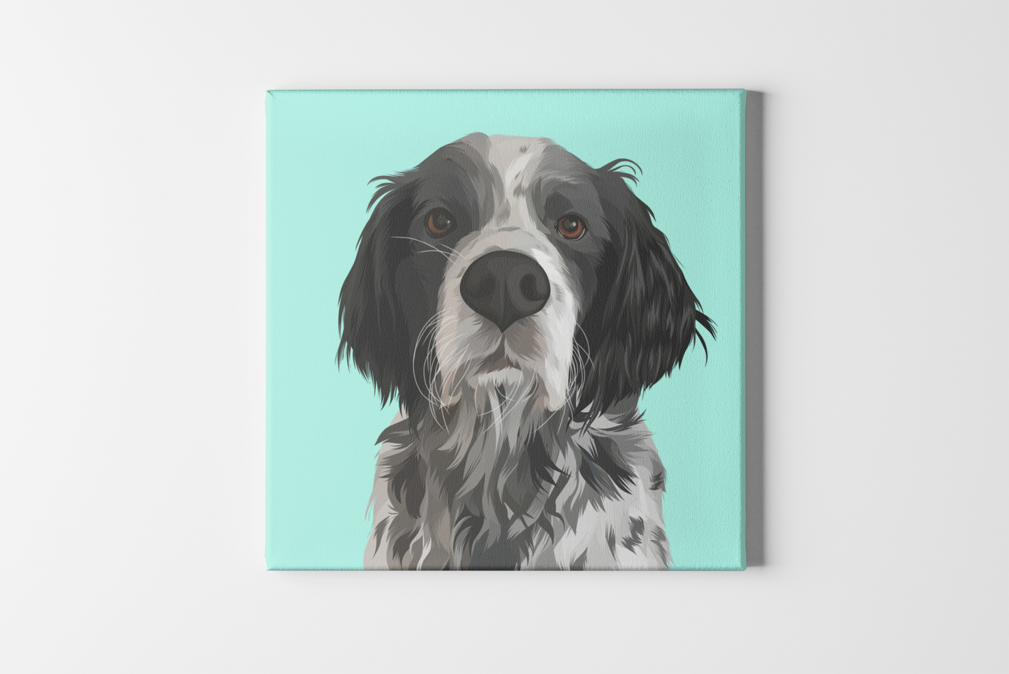 Custom Dog Photo Portrait Watercolor Wall Art Canvas | Gift For Dog Lovers