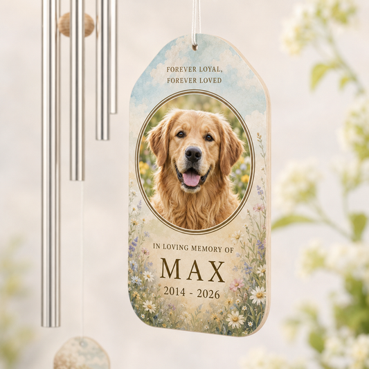Custom Photo Dog In Loving Memory Wind Chime | Personalized Dog Lovers Gifts | Gift For Dog Lovers TOM99