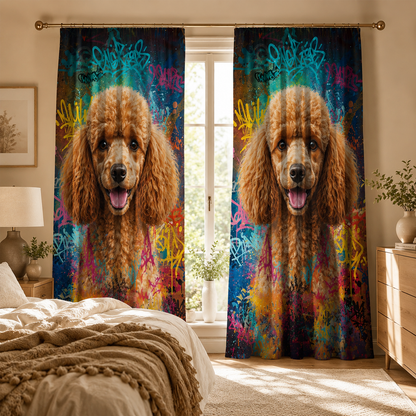 Custom Photo Colorful Dog Window Curtain | Gift For Dog Lovers