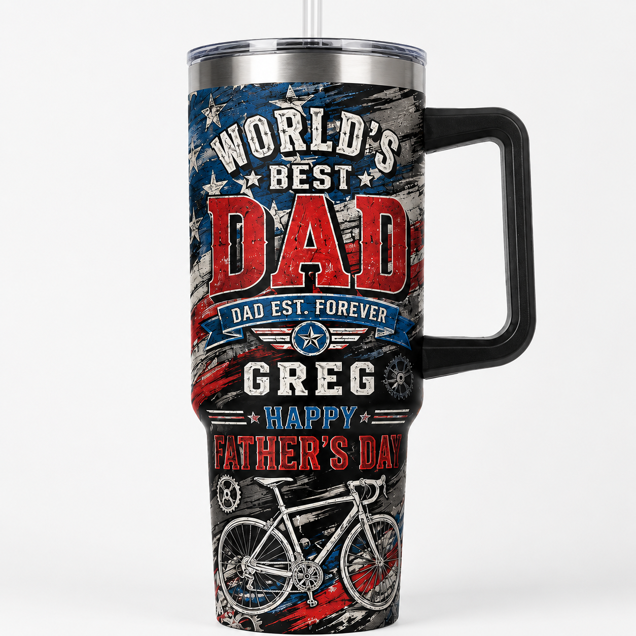 Custom World's Best Dad 40oz Tumbler, Personalized Dad Tumbler, Father’s Day Gift TOM99