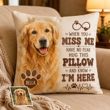 Custom Photo Dog Memories Pillow | Gift For Dog Lovers | Personalized Dog Decor TOM99