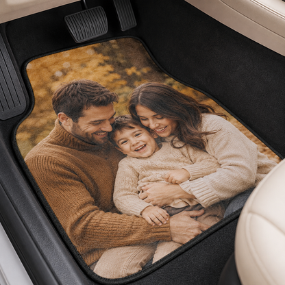 Personalized Dad Family Flannel Car Floor Mats, Custom Dad Floor Mats, Gift For Dad TOM99