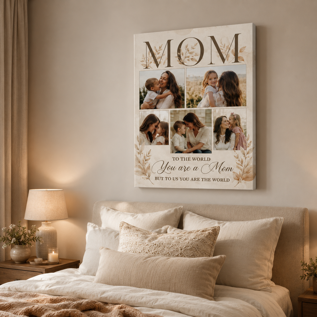 Custom Photo Mom Is The World Canvas Wall Art - Custom Gift For Mom TOM99