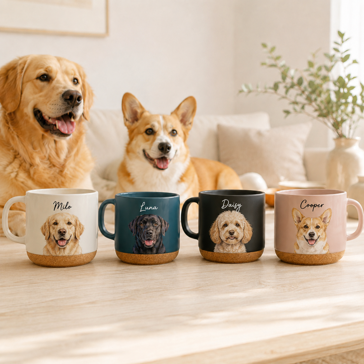 Custom Photo My Dog 12oz Cork Mug | Gift For Dog Lovers | Pet Lover Gifts TOM99